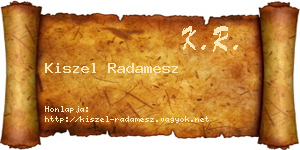 Kiszel Radamesz névjegykártya